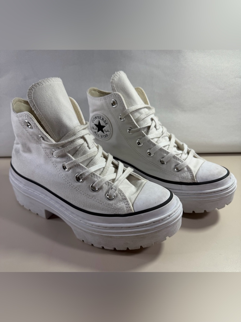 Converse White Women’s High Top Platform Sneakers